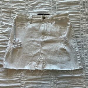 EUC Vintage Y2K Hollister High Rise White Mini Denim Skirt Size 3